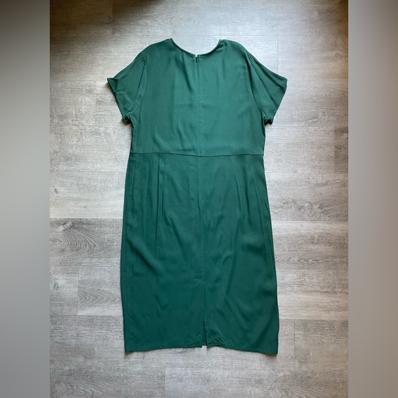 Universal Standard For JCrew Cap Sleeves Green Midi Sheath Dress Size 2X Stretch - Picture 7 of 7